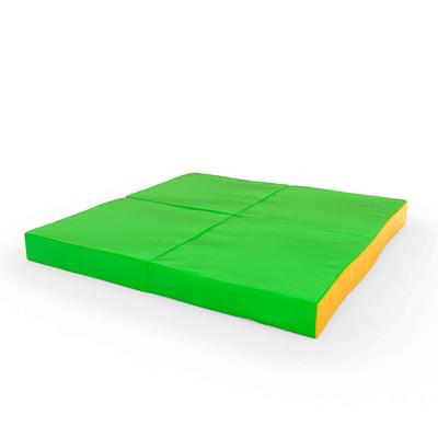Gymnastic mat Comett 100x100x10 (4 piece) - light green and yellow