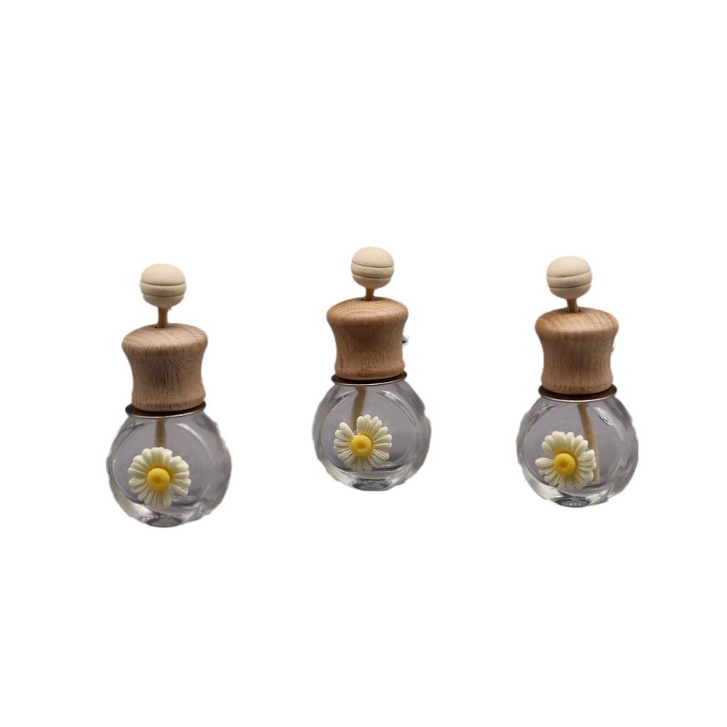 8ml Car Perfume Bottle, Cute Chrysanthemum Glass Air Vent Clip, Creative Vehicle Aroma Diffuser Decor