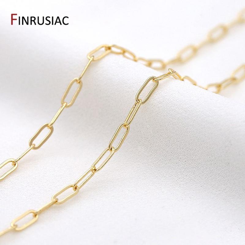 2 Types 14K Gold Plated Oval Cable Chains DIY Jewelry Making Accessories Handmade DIY Bracelets Necklace Chain Fittings