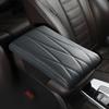 Car Armrest Box Pad Leather Memory Foam Car Armrest Mat Booster Console Universal Center Cushion Stripe Rhombus Embroider Armrest Seat Box