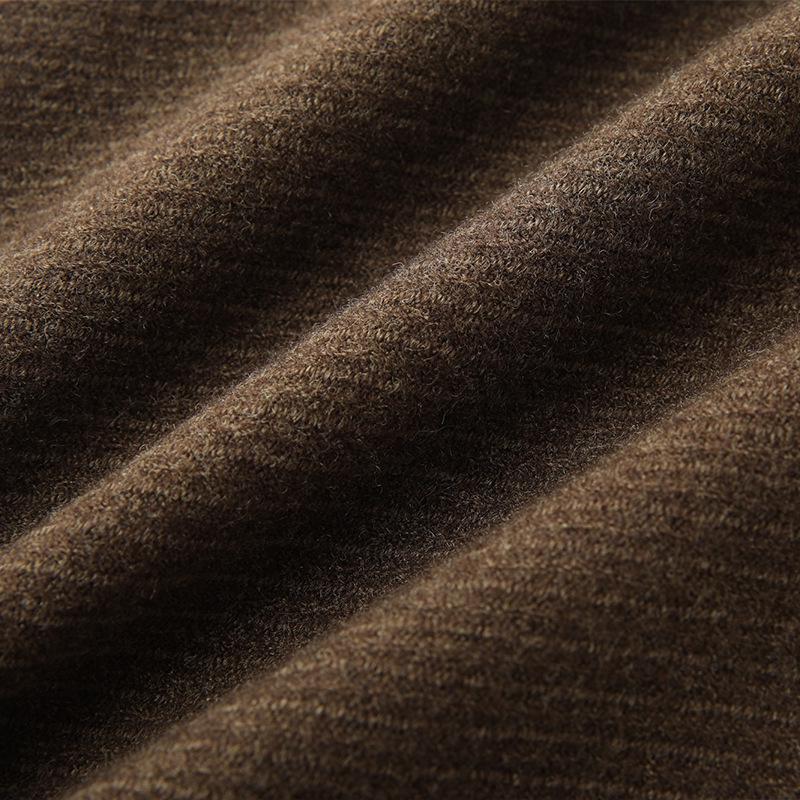 Women's Khaki Wool Trousers: 2024 Autumn/Winter Wide-Leg A-Line Bootcut Shorts