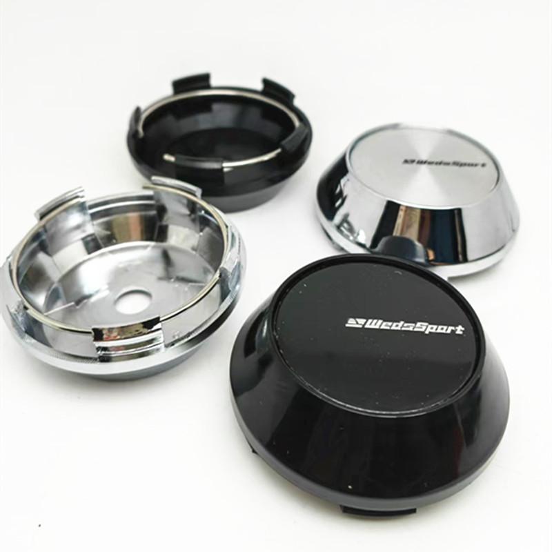 4pcs 65mm WedsSport Wheel Center Caps Hub Weds Sport Logo Emblem Badge Rims Cover Car Styling Accessories