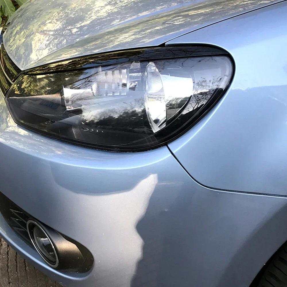 2 Stück Auto Scheinwerfer Augenlider Scheinwerfer Lampe Augenbrauenabdeckung Zierleiste für VW Golf 6 MK6 2008 2009 2010 2011 2012 Scheinwerfer Augenbraue