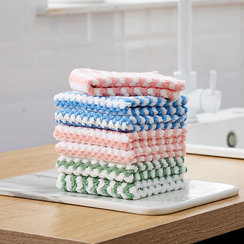 

Qianxing Striped Coral Fleece Kitchen Cleaning Cloths