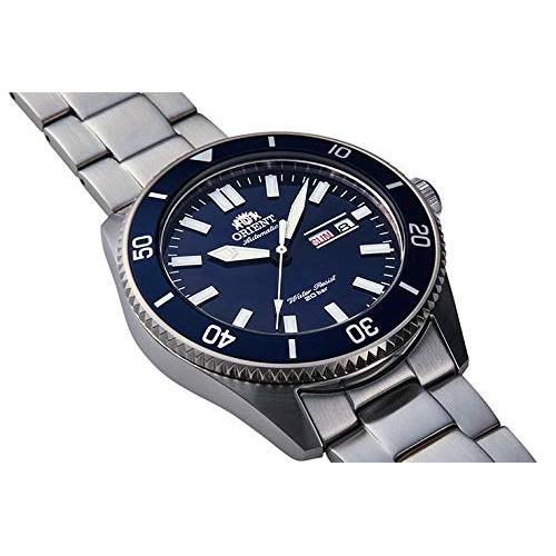Orient "Kanno" Japan Automatic/Manual Diver Style Watch, Blue Dial, Stainless Steel Bracelet.