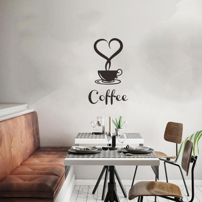 Coffee Wall Sticker Shop Restaurant Background Decor Decals Home Decorations Kitchen Removable Vinyl Wall Decorative Cafe Poster