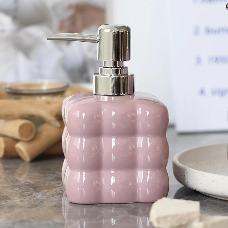 Dávkovač tekutého mýdla 300ml s oddělenou lahví, koupelnové doplňky, keramický dávkovač šamponu pro domácnost