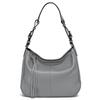 Zency New Black Beige Genuine Leather Hobo Bag Women Simple Classic Casual Handbag Shoulder Tote Soft Crossbody Big Pockets