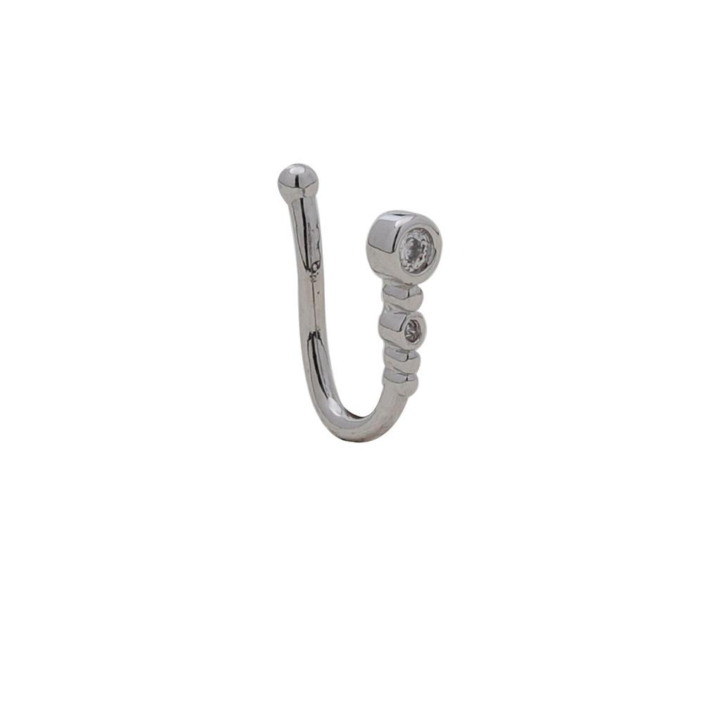 1Pcs Female Personalized Non-pierced U-shaped Nose Clip with Simple and Elegant Crystal Round Nose Stud