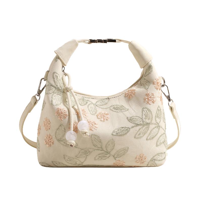 Exquisite Flower Embroidery Hobos Chinese Style Shoulder Bags 2026 High Quality Sense of Luxury Designer Style Women's Handbags