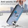 For iPhone 16 Case Ring Kickstand Leather Back Cover with Magnetic Detachable Card Holder
