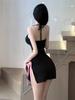 Dress Bow strap tight fitting cute and sexy hip hugging skirt Green dress Party dress dresses women lingerie set fetish Sex shop