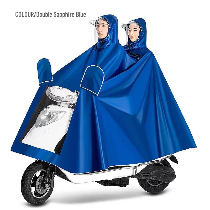 Men's Waterproof Electric Vehicle Poncho: Extra Thick, Anti-Storm, Enlarged for Motorcycles and Battery Cars