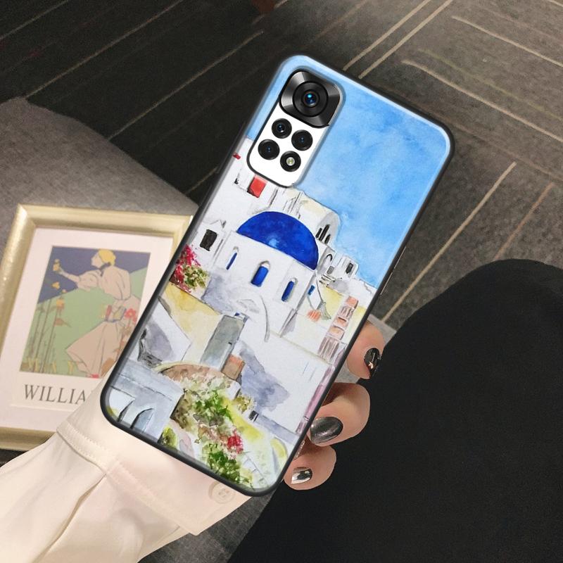 Oia Santorini Greece Funda For Xiaomi Redmi Note 13 14 Pro 9 10 11 12 Pro 10S 11S 12S Redmi 13C 10C 12C 14C Case