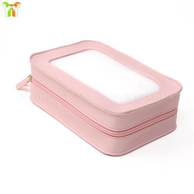 Toiletry Case Travel Transparent Cosmetic Bag with Zipper Portable Make up Organizer Compact Leather Cosmetic Case With Zipper
