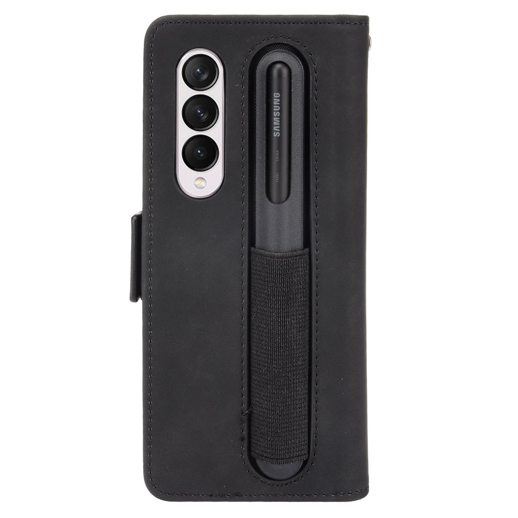 Leather Case For Samsung Galaxy Z Fold 7 6 5 4 3 Fold6 5G With Pen Slot Card Solt Holder Phone Bag Magnetic Flip Wallet Cover