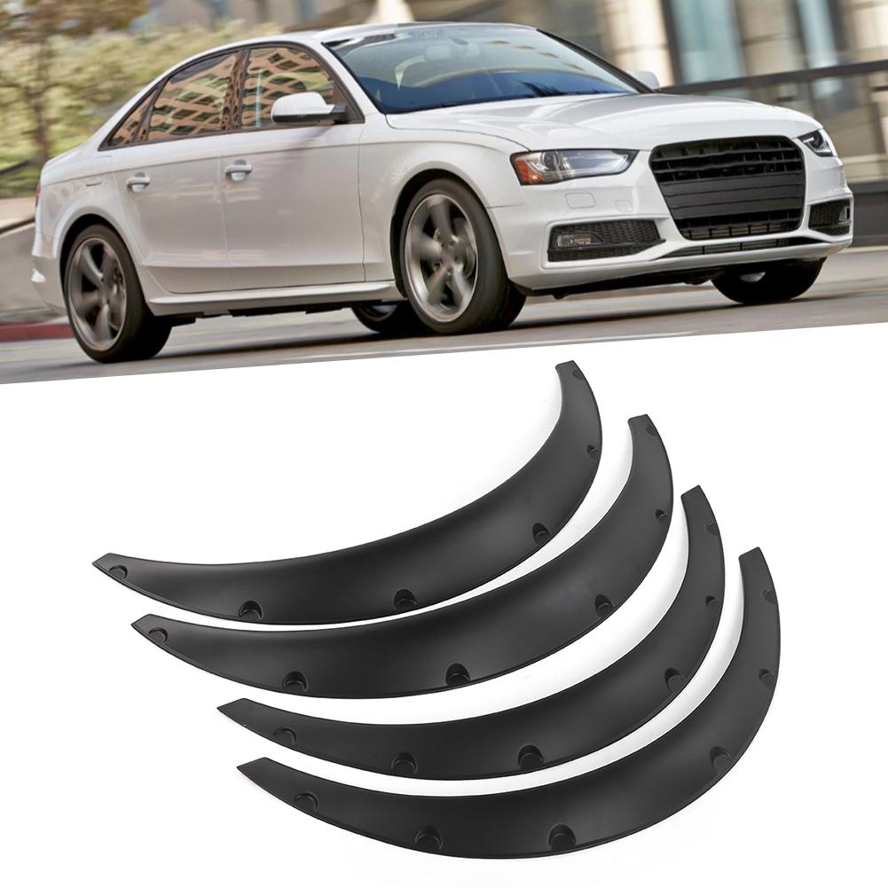 4pcs Flexible Fender Flares Wide Wheel Arches Splatter Guards Matte Black Universal Car Parts