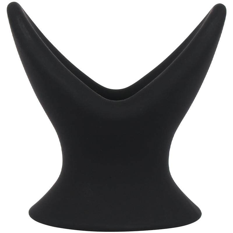 Soft Hollow Silicone V-Shaped Anal Plug To Expand Anal Endoscope Couple Training Anal Hollow Anal Plug Black Sex Toys