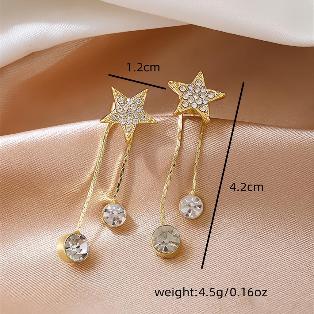 Summer Design Sense, Five-pointed Star Fringed Earrings, Fashion, Stud Earrings