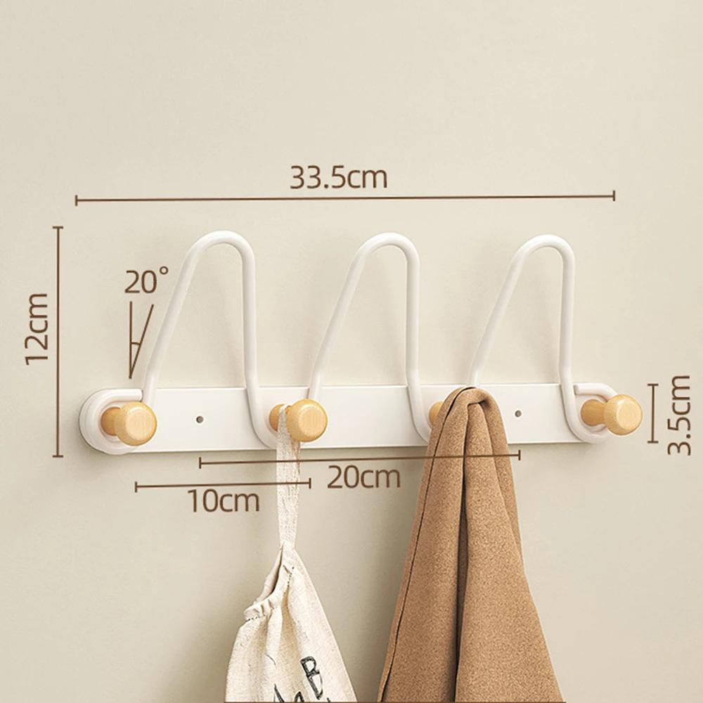 Modern Minimalist Iron Wall Hat Hooks Coat Hanger for Bedroom Entryway Multi-Functional Storage Rack with Strong Load Bearing
