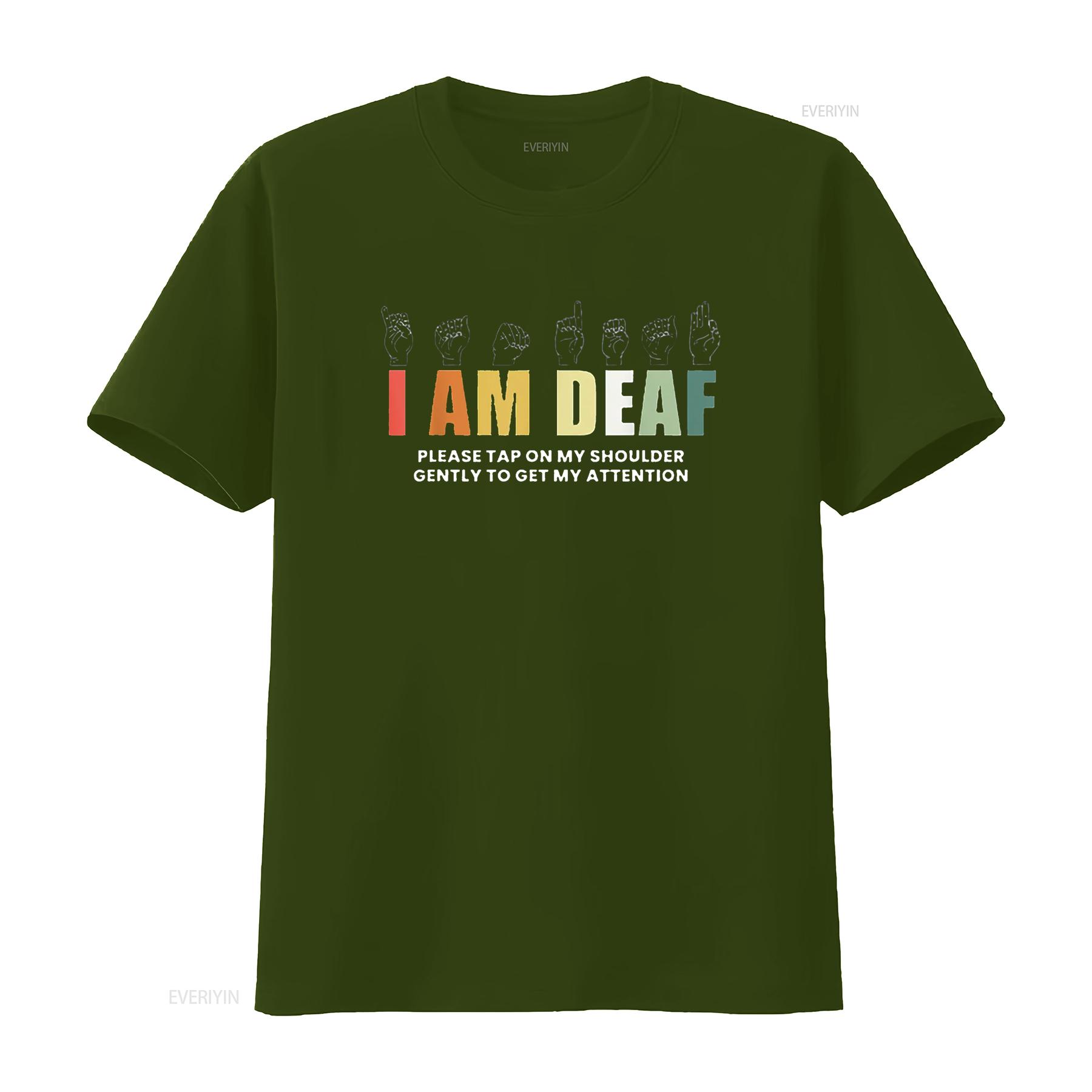 

Im Deaf Mute Sign Language T Shirt vintage Washed designer clothes Top For Everyday Wear Casual streetwear Breathable 4XL