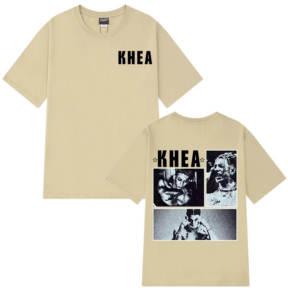 

Singer Khea Doublesided Vintage Print T Shirt Men Women Hiphop T Shirts Shortsleeved Highquality Cotton Oversized Tshirts 4XL