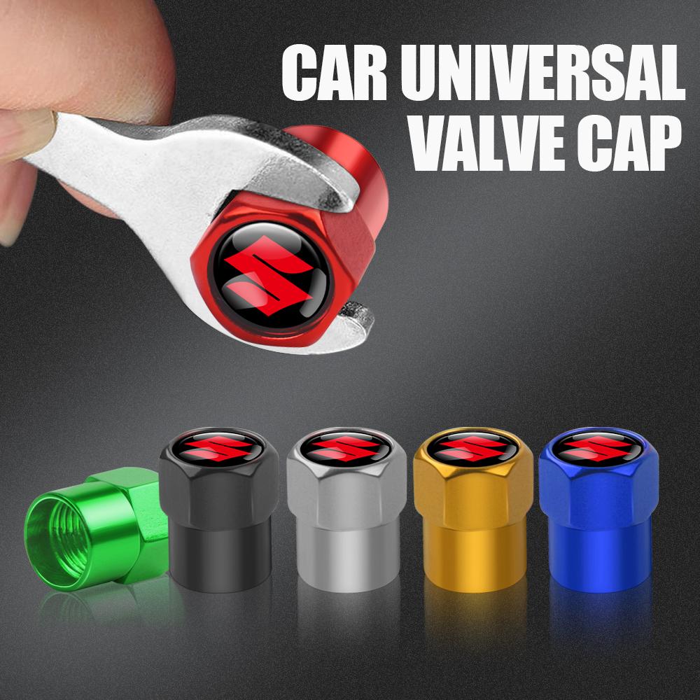 4PCS Car Wheel Tire Valve Caps Tyre Air Stem Covers For Suzuki Swift Jimny Ignis Alto Samurai Baleno Vitara Grand Vitara Ltz Gsr