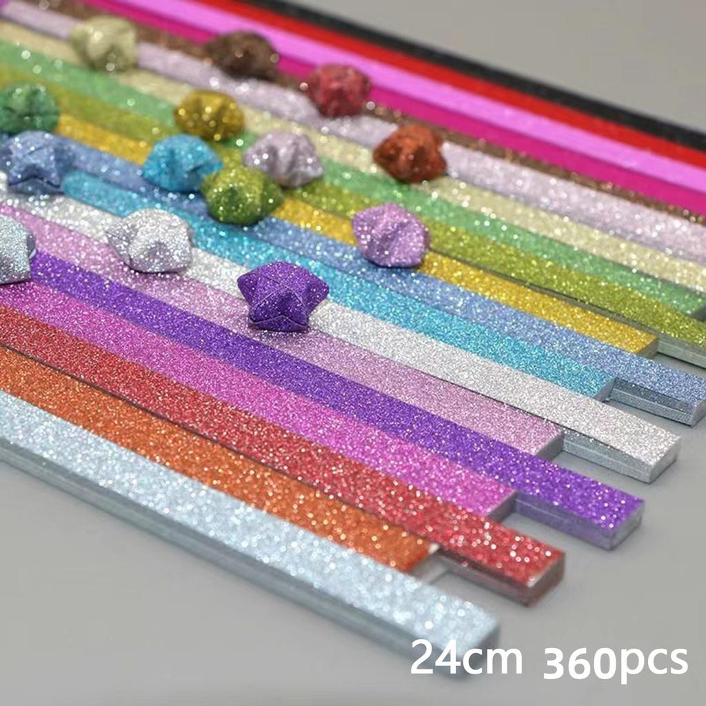 380 Stück – 1350 Stück gemusterte Papierstreifen, Glücksstern-Origami-Sterne, Basteln, buntes Faltpapier, handgefertigtes DIY-Kunstpapier, Geschenke