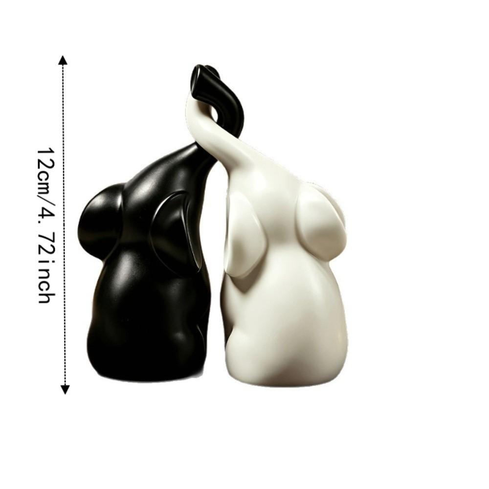 Minimalist Elephant Sculpture Niche Style Loving Figurine Creative Couples Elephant Statue  Office