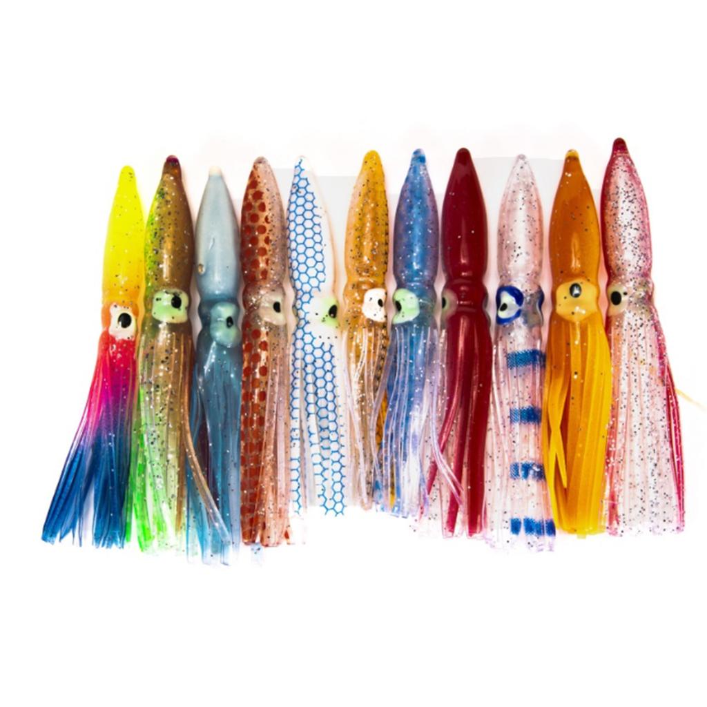 20 Stück Große Oktopus Rock Schleppköder Oktopusse Tintenfische Röcke Angelköder Weiche Angelköder Angelzubehör