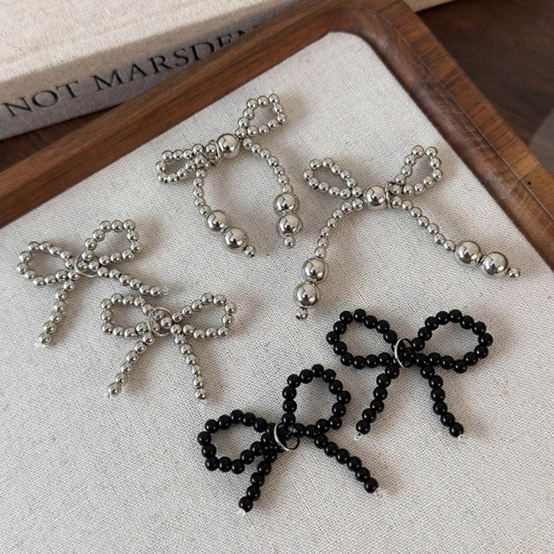 Elegant Pearls Bowknot Shoe Clips Charm Shoes Decoration Adjustable Sizes Fashion Accessory for Women's Footwear