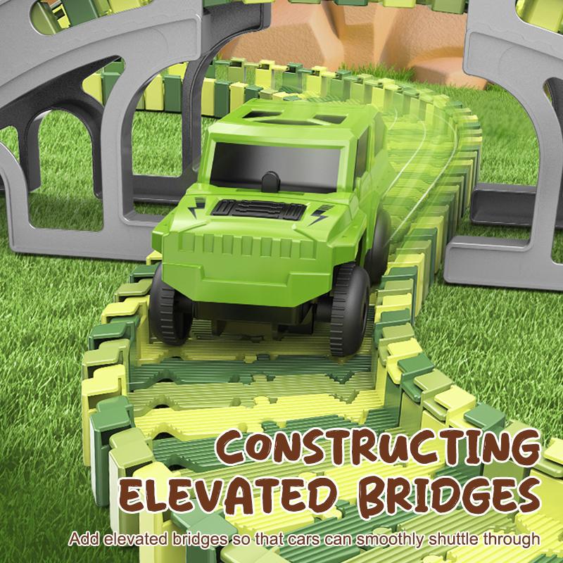 135-141Pcs Children Electric Track Toy Car Engineering Car Kids Educational Toys Track Car Train Toys For Children Birthday Gift