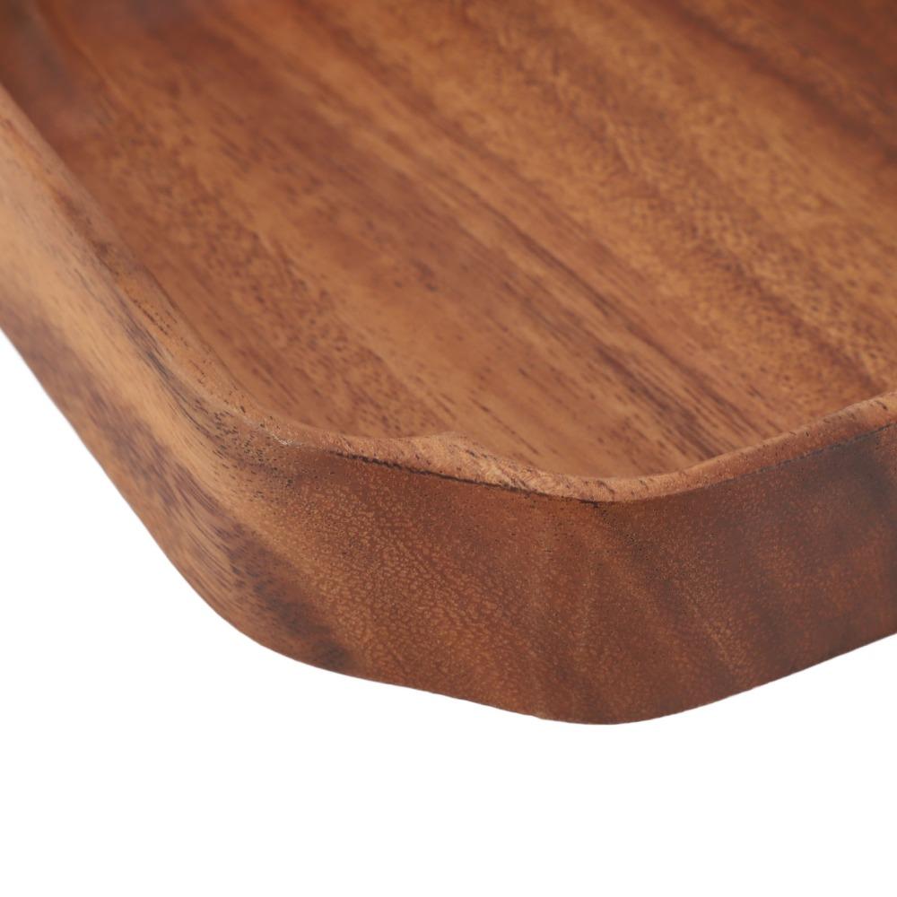 Wooden Food Serving Plate Smooth Fruit Tray Easy To Clean Salad Container  Home