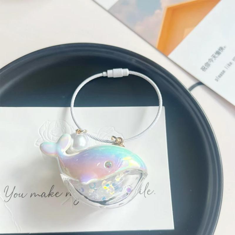 

1PC Running Charms Romantic Gift Marine Animal Doll Cute Car Key Chain Pendant Accessories School Bag Pendant Whale Keychain білий