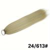MISS WIG Long Straight Ponytail Extension 24Inch Ponytail Hair Extensions Synthetic Hair On Elastic Band Hairpiece Heat Resistant Hair Accessories