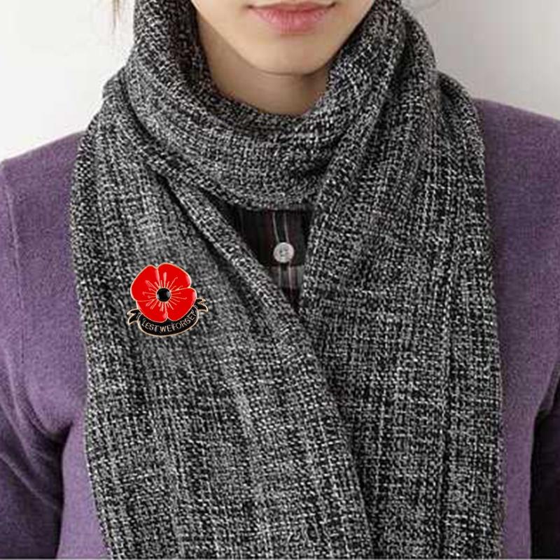 Red Poppy Pins Lapel Brooches Apparel Badges Pins for Women Girls On Veterans Day Memorial Day Remembrance Day Present