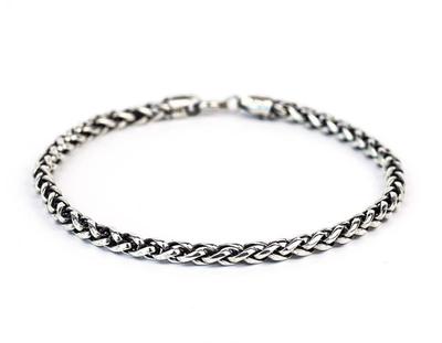 For SB123 Vintage Punk Jewelry Gold Plated Sterling Silver 925 Bracelet 3mm Cuban Chain Unisex Trendy Wedding Party Gift