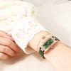 1pc-Classic Retro Women's Belt Quartz Square Green Quartz Watch Student Women's Watch Luxury Style
