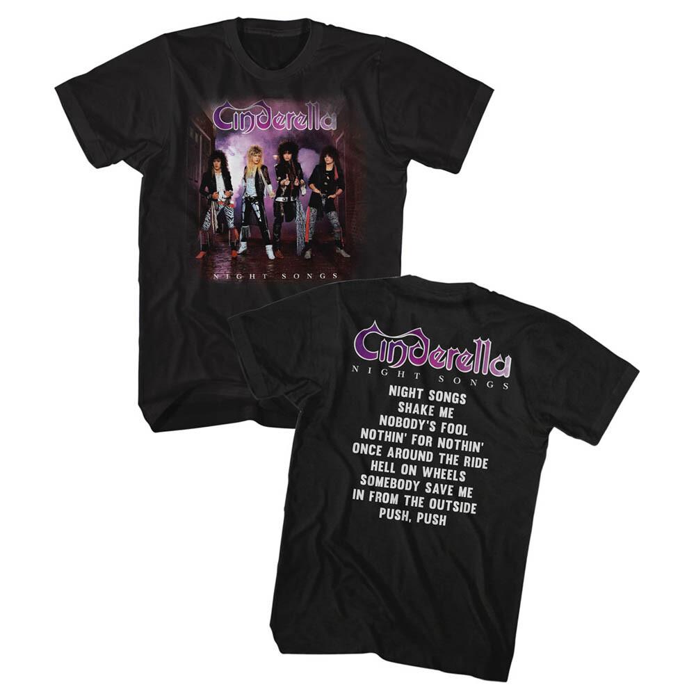 Cinderella Night Songs Album Playlist Double Sided Adult T Shirt Music Merch L
