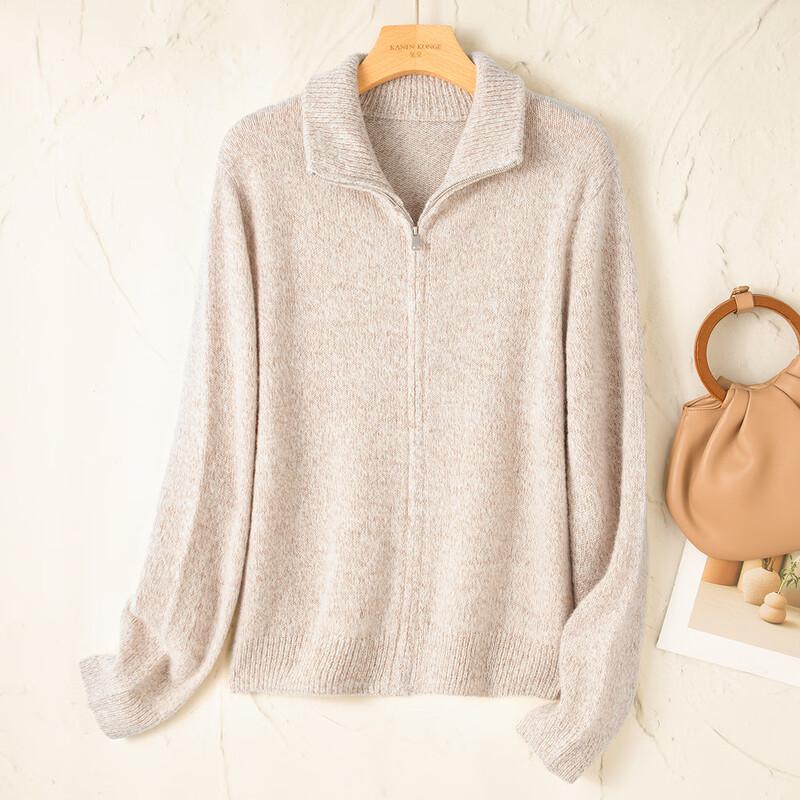 TUHUANG Women's Pure Wool Thick Knit Cardigan