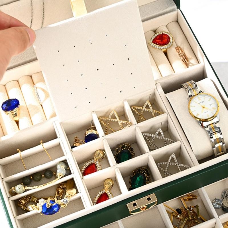 Elegant Jewelry Holder Spacious Multi Tiered Necklace and Earring Organizer with Compartments Jewellery Stoarge Box