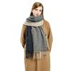 Winter Color Blocked Scarf women's Imitation Cashmere Fashion Versatile Shawl Warm Thicken Lengthened Tassel Scarf 4w975