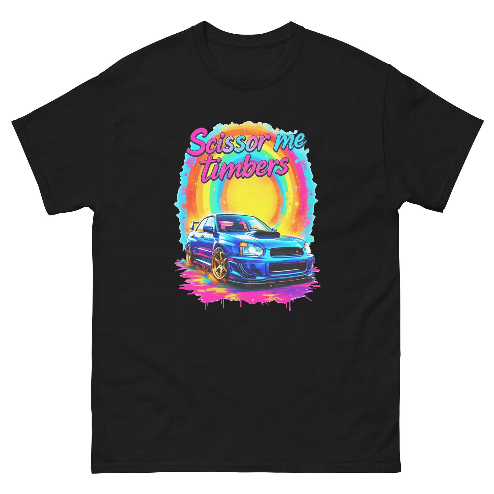 Scissor Me Timbers Car Rainbows Fun T-Shirt XL