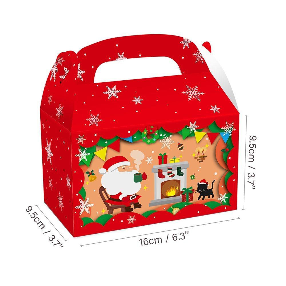 12PCS Festive Design Christmas Eve Gift Box Holiday Print Biscuit Packaging Box Holiday Gift Giving