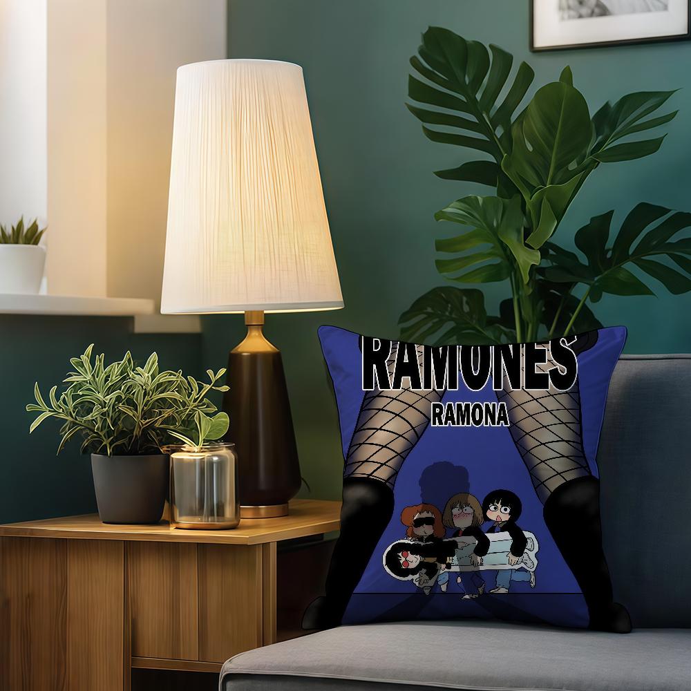 Rock Band R-Ramones cushion cover Double Sided Printed Polyester Pillowcase Pattern Decorative Zipper Cushion Cover