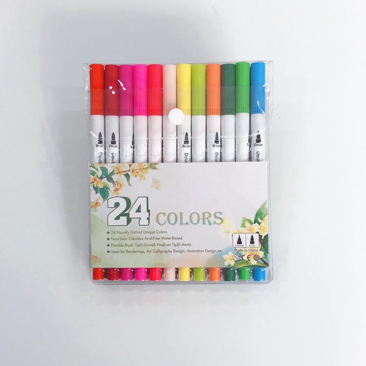 Double-Ended Fineliner Soft Tip Watercolor Pens - Children's Art Set