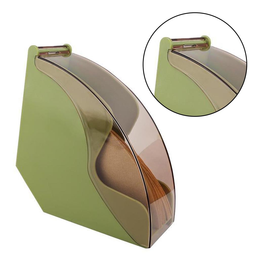 Acrylic Coffee Filter Holder with Lid Fan Shaped Filter Paper Dustproof Storage Box Dispenser