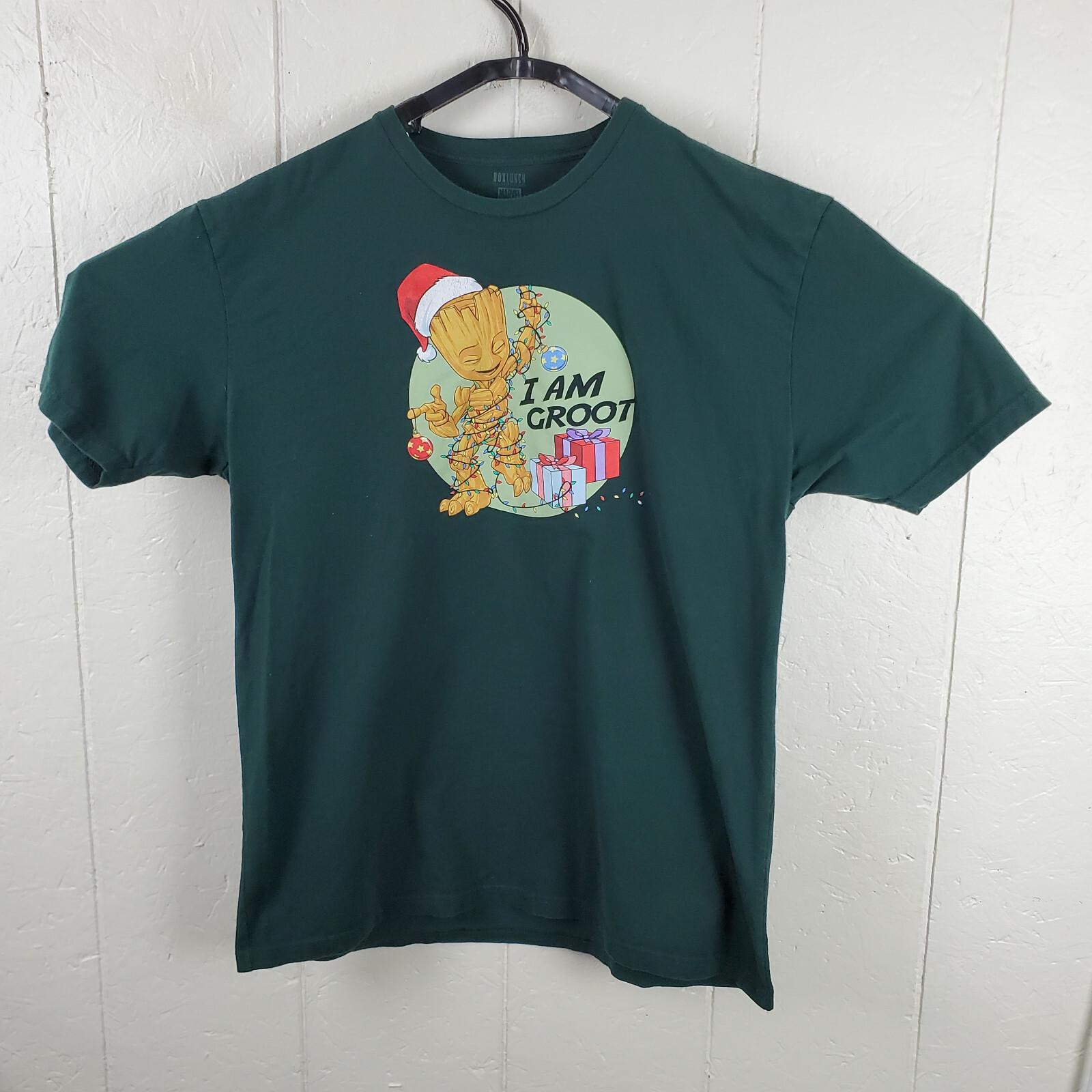 Groot Shirt Men Extra Large Green Crewneck Short Sleeve Graphic Marvel Christmas S разноцветный
