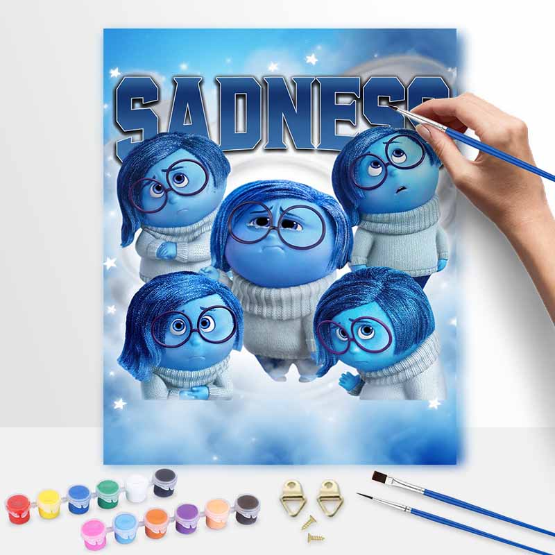 Disney Inside Out Sadness Paint by Numbers Painting Art Kit Handmade Painting Home Decor Gift 20x30cm