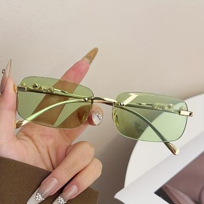 1pc Unisex Neutral Frameless Oval Sunglasses Multi-color Advanced Fashion for Casual Wear